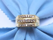 Unique 14K Solid Yellow Gold Designer Mens Diamond Cluster Ring - Size 10.75