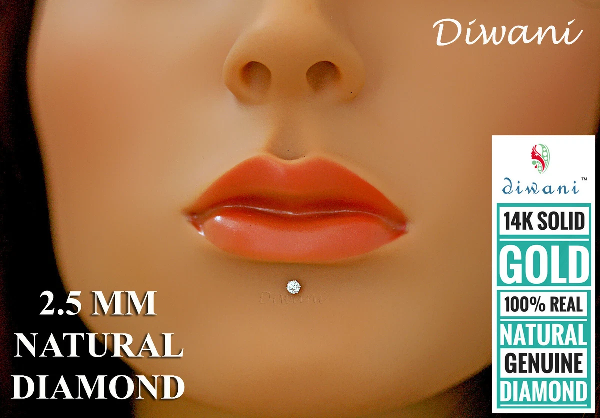Real diamond 2024 labret stud