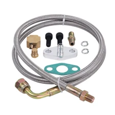 LokoCar Turbo Oil Feed Line Kit T3 T4 T60 T61 T70 1/8 PNT 90 Degree 41" AN4 4AN