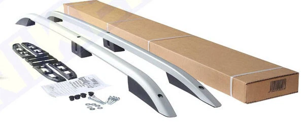 Juego de barras de techo de aluminio Peugeot Partner - rieles de techo plata 2008 adelante Foto 2 de 2