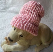 Ribbed Beanie Knit Hat Ski Cap Skull Warm Winter Double Cuff Pink Sparkle 