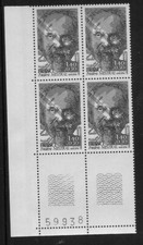 1980 Frederic mistral  bloc de 4 coin numéroté N° 2098 neuf **