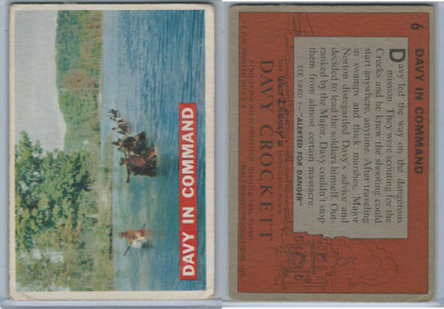 1956 Topps, Davy Crockett Orange Back, #6 Davy In Command