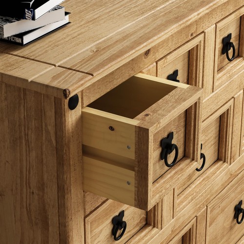 Corona Merchant Chest 4+3+2 Drawer Mexican Solid Pine Wood Storage Furniture - Picture 6 of 8