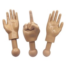Tiny Hands 4.5-Inch Novelty Toys  Left and Right  Middle Finger Hand, Tan