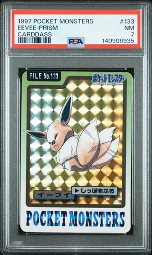 1997 POCKET MONSTERS CARDDASS #133 EEVEE-PRISM PSA 7