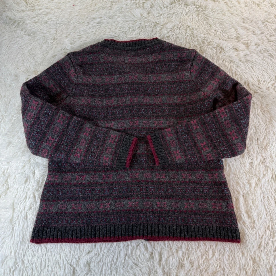 Cárdigan vintage con botones a rayas Appleeed's Petite grande PL 100 % lana Fair Isle Foto 3 de 4