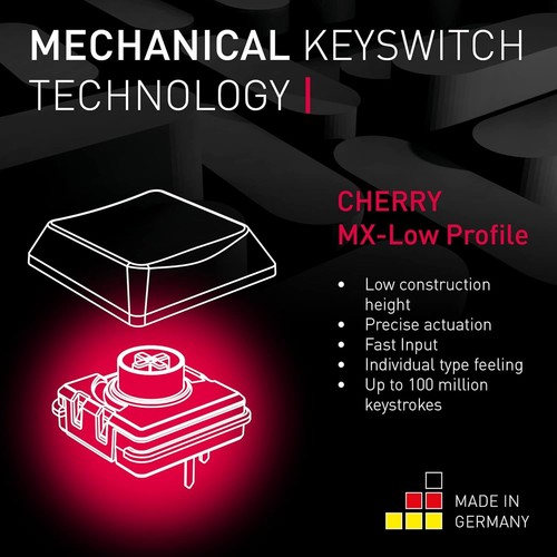 CHERRY MX-LP 2.1 Compact Wireless, small cordless gaming keyboard with 68 keys, - Picture 4 of 8