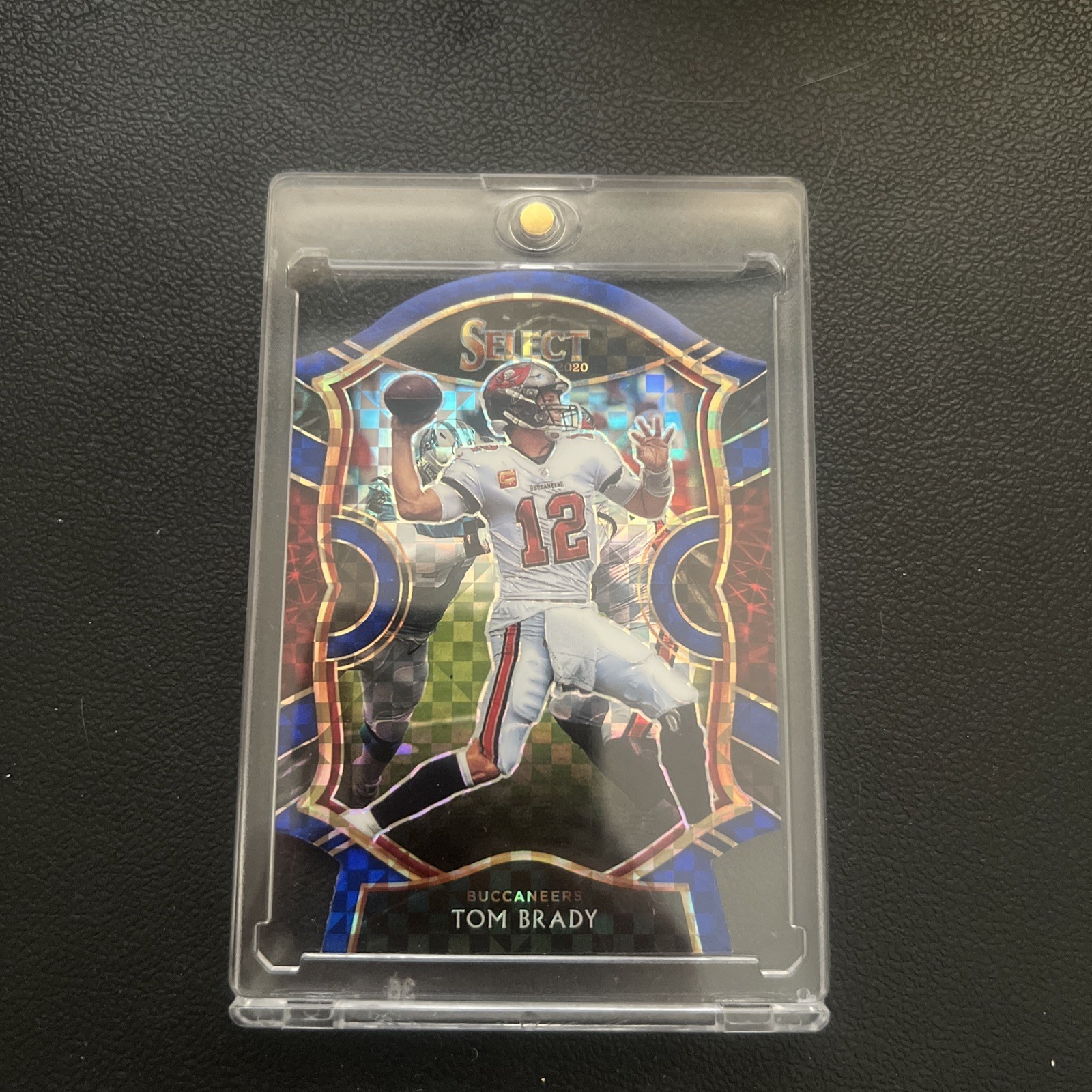 2020 Select Tom Brady Concourse Blue Checkerboard Die-Cut Prizm #1 Buccaneers