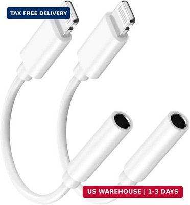 [Apple MFi Certified] Apple Lightning to 3.5 mm Headphone Jack Adapter, 2 Pack i