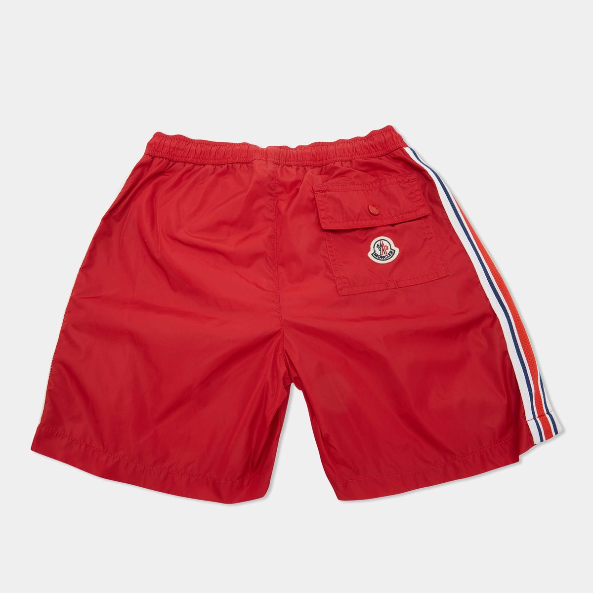 Moncler Kids Red Logo Striped Nylon Swim Shorts 8 Yrs | eBay