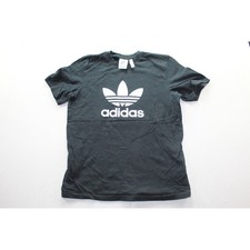 Adidas Originals T-Shirt Mens Small Black Excellent Trefoil Logo Short Sleeve