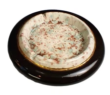 Vintage Ashtray Ceramic Multi Color Drip Glaze Large MCM  11" Tiki Bar BOHO