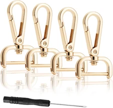 DEVPSISR 4Pcs Detachable Snap Hook Swivel Clasp with Screw Bag Leather Strap Har