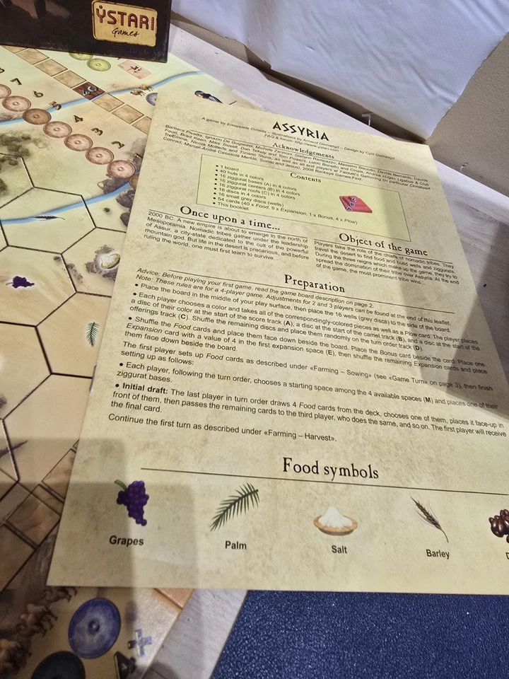 - Assyria Board Game – Emanuele Ornella – Ystari/Rio Grande – Complete, Used - Image 4 of 4