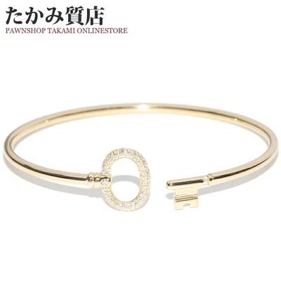 Tiffany & Co. Oval Schlüsselring Armband K18YG Gelbgold Pavé Diamanten - Bild 1 von 4