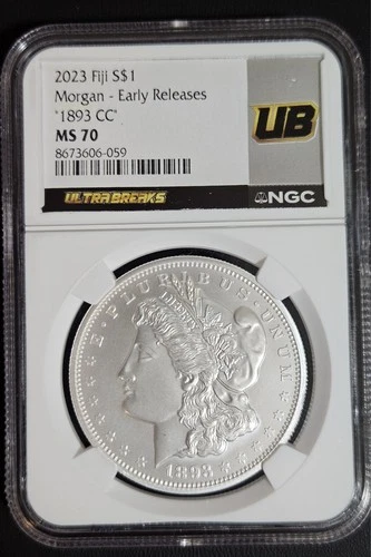 2023 Fiji Morgan Dollar  "1893 CC" NGC MS70 Ultrabreaks Label Early Releases