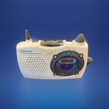 Emerson RP6248 White Instant Weather Portable AM/FM TV Band Radio Tested Works