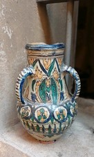 Antica Giara Maiolica Dipinta Smaltata FEZ  Marocco XIX secolo 