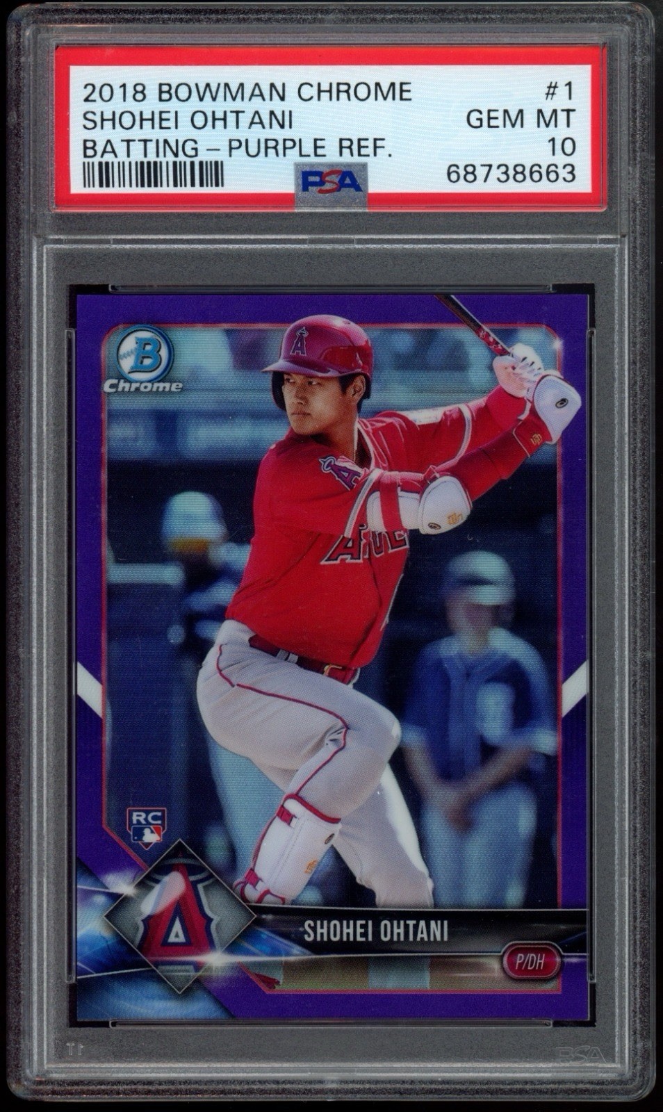 2018 Bowman Chrome Purple Refractor #1 Shohei Ohtani RC Rookie /250 PSA 10