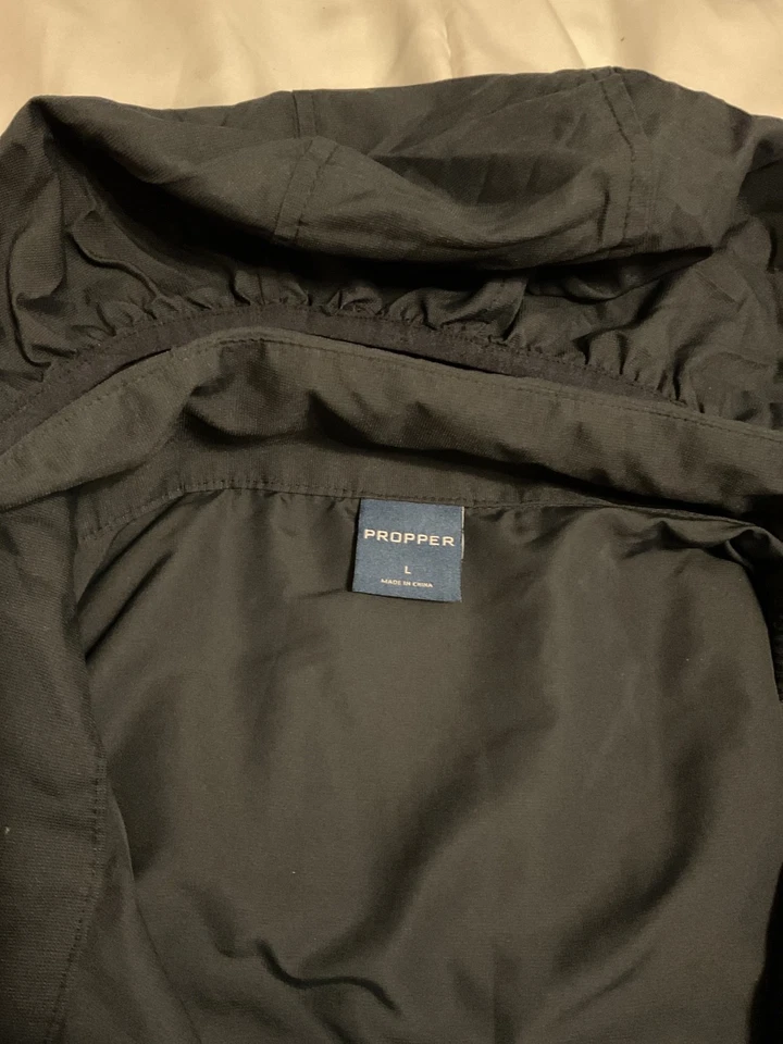 Air Force Spaceforce hooded windbreaker jacket men's L full zip Propper black - Image 3 of 4