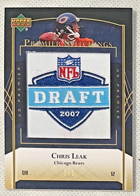 2007 UD Premier Stitchings Draft/Team Logos /5 SSP Chris Leak #PS-2 Rookie RC