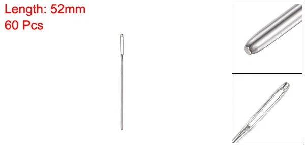 60 piezas agujas romas ojos grandes 2" tapiz aguja hilo costura aguja tejer aguja Foto 2 de 4