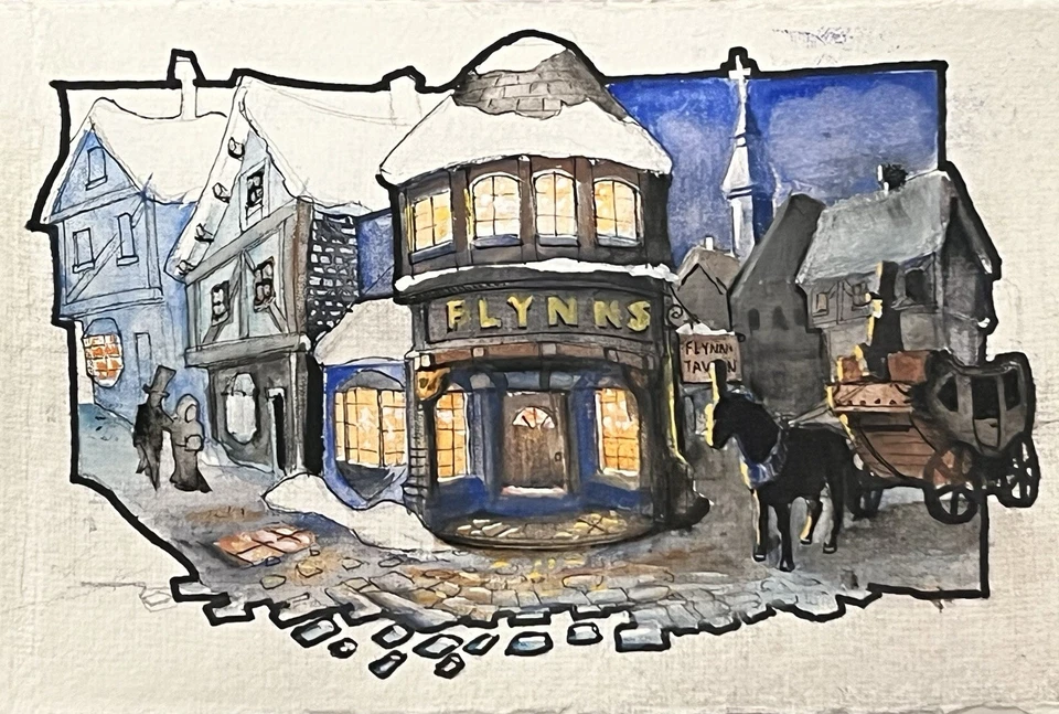 Juego de 3 acuarelas navideñas originales Foto 2 de 3