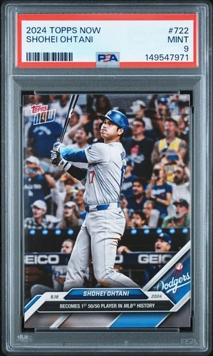 2024 TOPPS NOW MLB SHOHEI OHTANI #722 PSA 9 50/50 MVP Dodgers