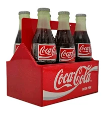 VTG Coca Cola 6 Pack Bottle Figurine Display Replica Mini Desk Set Coke 4"