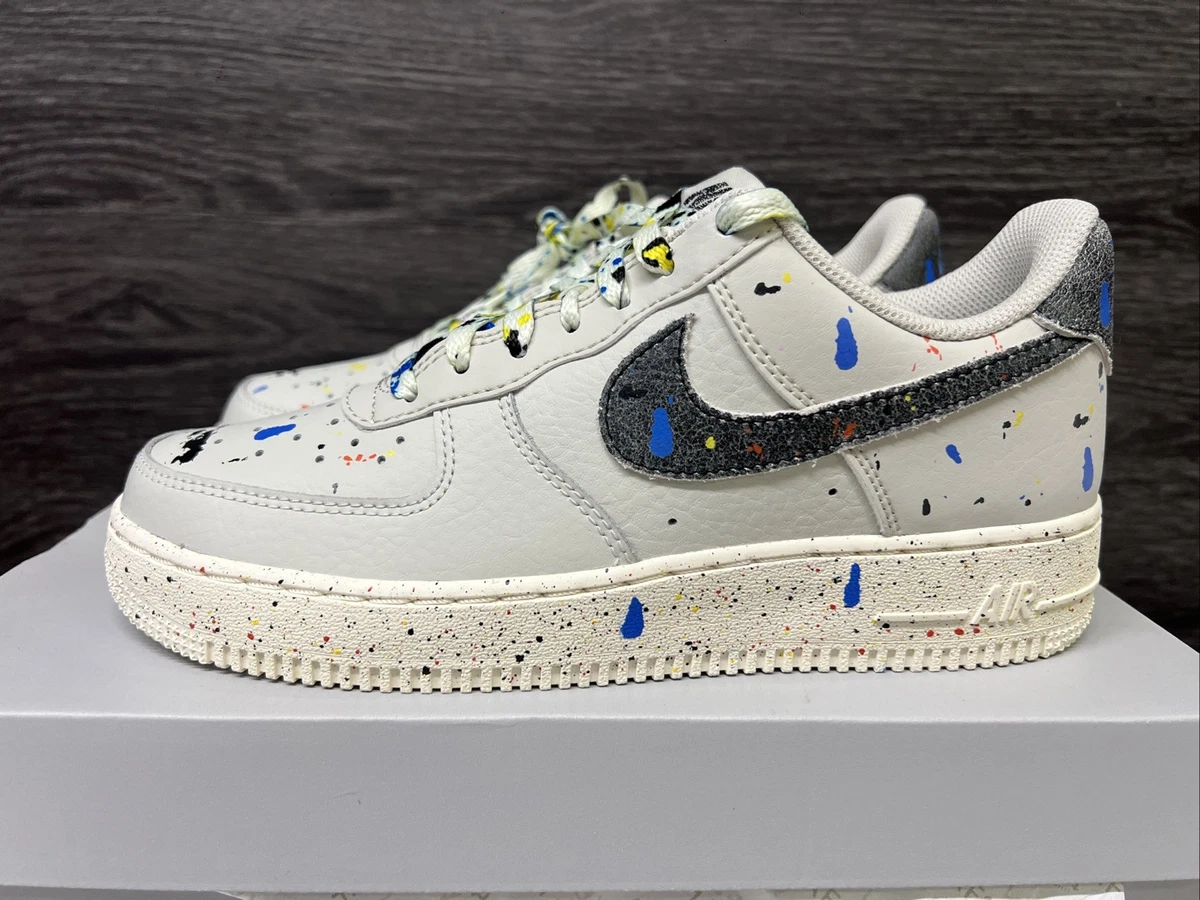Size 12 - Nike Air Force 1 \'07 LV8 Paint Splatter Custom Air Force 1 Low | Black Air Force 1 | solecraftstudio main image 2
