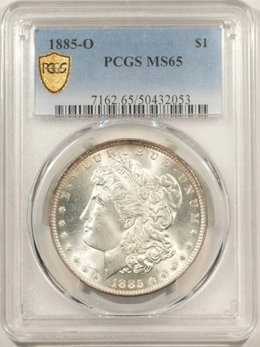 1885-O $1 MORGAN DOLLAR - PCGS MS-65, BLAST WHITE GEM!