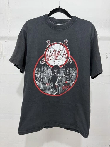Slayer Shirt Medium Live Undead Thrashed Metal 1980s vintage concert t-shirt, vintage, size M, single stitch, B+ condition