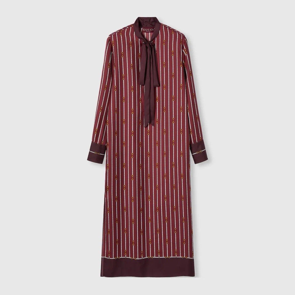 Gucci Printed Silk Midi  Dress With Bow- BNWT 835782