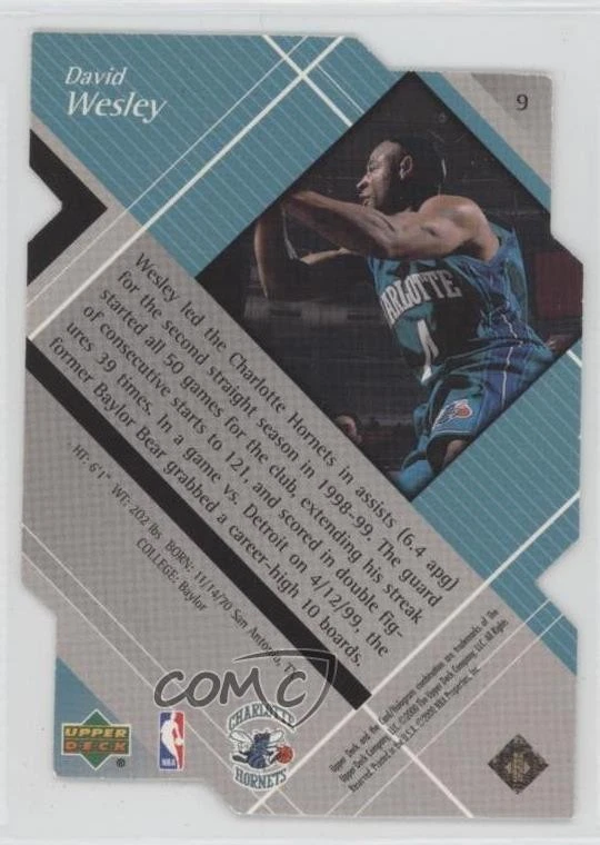 1999-00 Upper Deck Black Diamond Final Cut /100 David Wesley #9 - Image 2 of 2