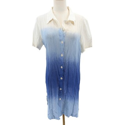 La Perla Malizia Sheer Gauze Shirt Dress Blue Ombre Swim Cover Up L Summer Beach