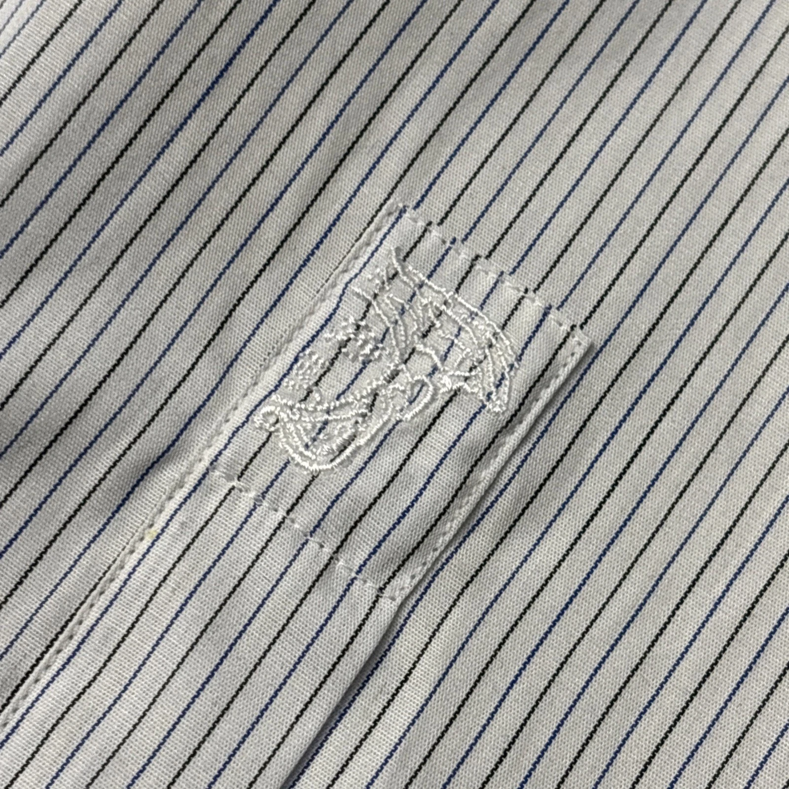 Versace Collection Trend Camicia Uomo Taglia 42 Bianca Righe Bottoni Manica Lunga