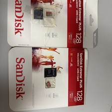 SanDisk 128GB Extreme PLUS microSDXC UHS-I Card V30/A2 with Adapter