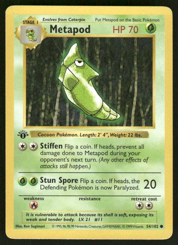 Metapod — Base Set (1st Edition,Shadowless)