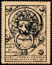 1929 Czechoslovakia Poster Stamp 1000th Anniversary Celebration Saint Wenceslas