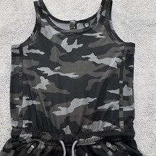 Athleta Girl One-Piece Girls S/7 Black Camouflage Romper Activewear Pockets