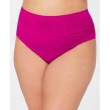 Lauren Ralph Lauren Plus Size High Waist Bikini Bottom 20W Pink Plumeria