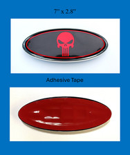 Ford 7 Inch Emblem Front Grille Tailgate Oval Badge The Punisher Redblack