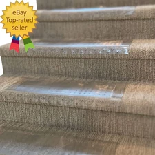 Clear Stair Treads Carpet Protectors Set of 2-24 X 8 Inches, Slip Resistant