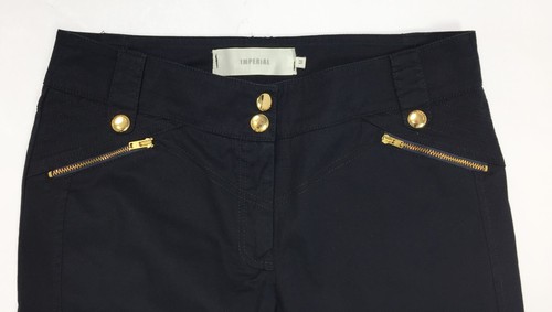 Imperial pantalone donna usato skinny slim M vita bassa stretch nero zip T3262 - Foto 6 di 12