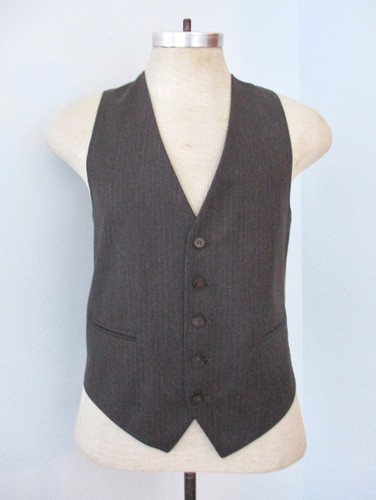 Vtg 70s Gray Red Pinstripe 3-Pc Suit Vest Flare Leg Pants Banker Pimp Disco 38 - Picture 8 of 12