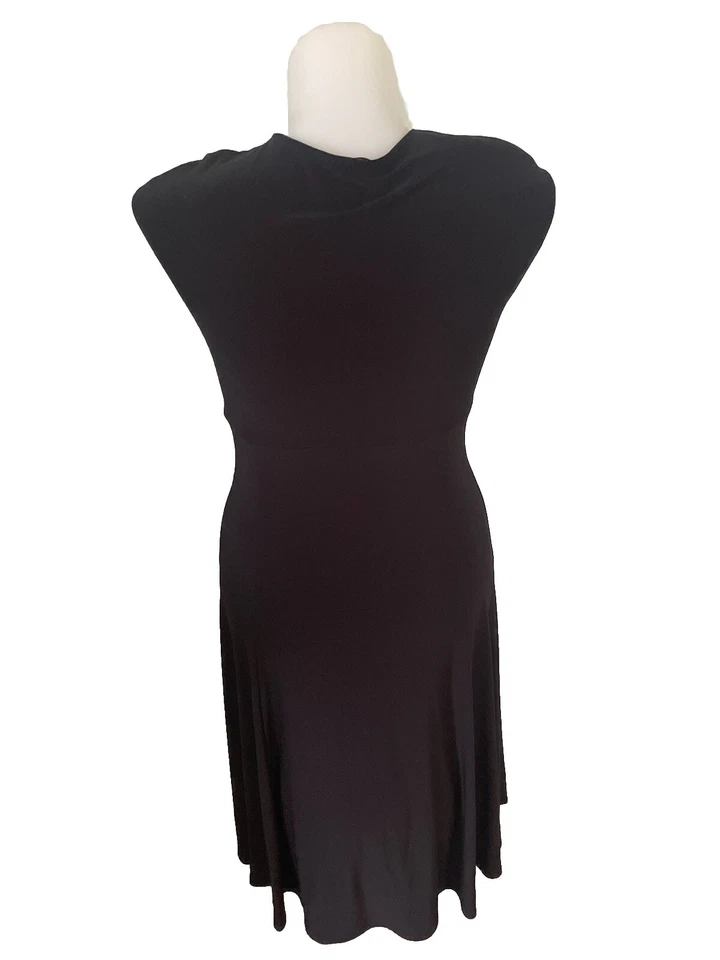 Lauren Ralph Lauren Women’s XL Black Faux Wrap Knee Length Dress Ladies - Image 2 of 4