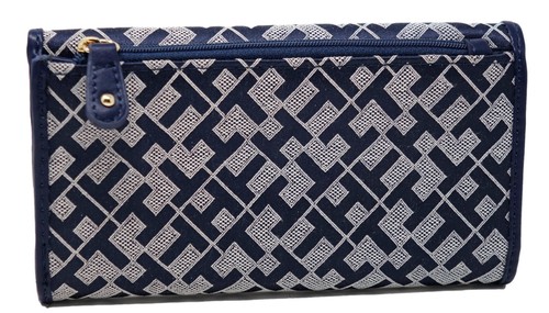 NEW Tommy Hilfiger Logo Navy Blue Tote Bag Handbag Purse & Wallet Set - Picture 6 of 7