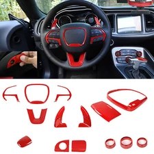 🏆14Pcs Red Car Decorative Cover Trim Kit for Dodge Challenger 2015+ Accessories
