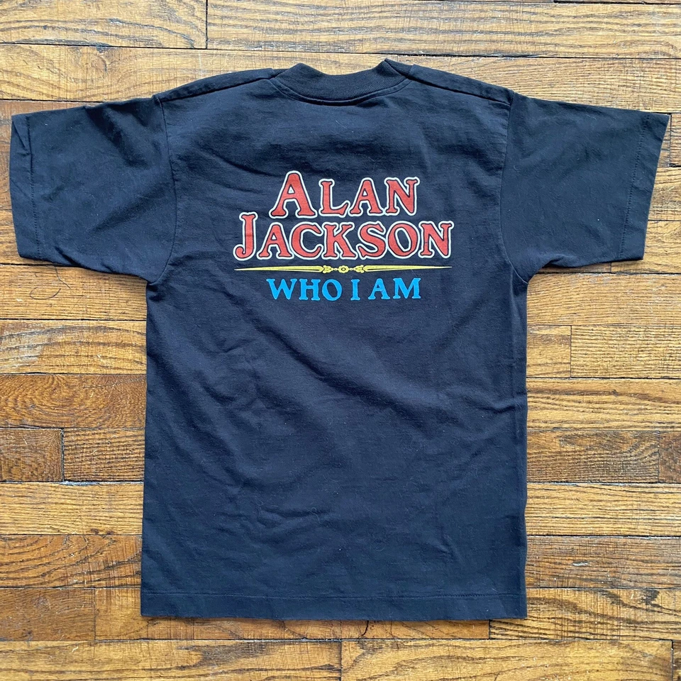 Винтажная футболка ALAN JACKSON МОЛОДЕЖЬ Who I Am 1994 Fruit Of The Loom сделано в США - Изображение 2 из 4